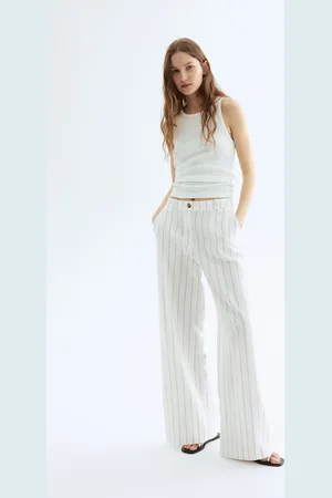 H&M Szerokie spodnie z domieszką lnu