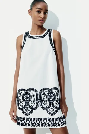 H&M Prosta sukienka z haftem