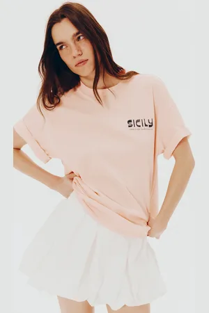 H&M T-shirt oversize z motywem