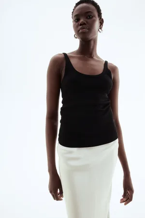 H&M Prążkowany top bez rękawów