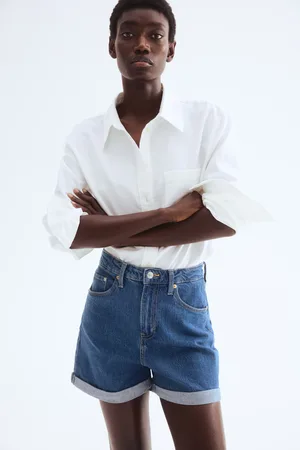 H&M Szorty dżinsowe Mom Ultra High