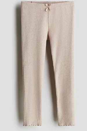 H&M Bawełniane legginsy w prążki