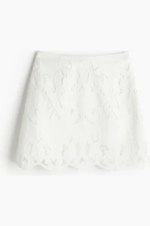 H&M Spódnica z haftem angielskim