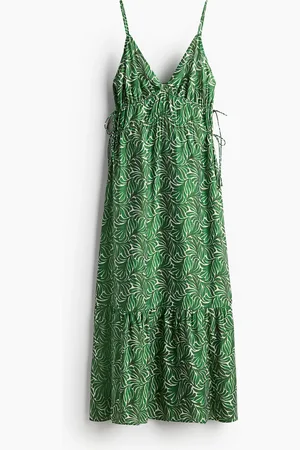 H&M Długa sukienka z tasiemką do ściągania