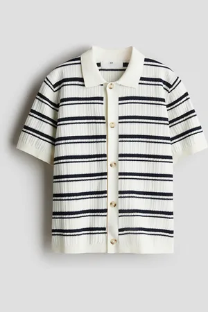 H&M Dzianinowa koszula w strukturalny splot
