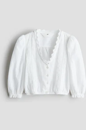 H&M Bluzka z haftem angielskim