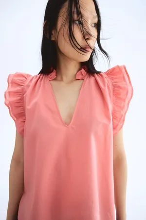 H&M Bluzka z falbankami