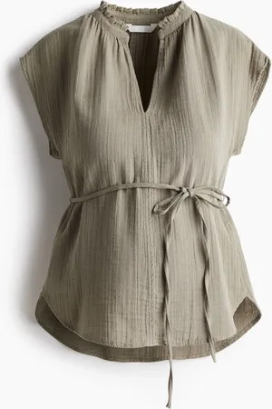 H&M MAMA Muślinowa bluzka z wiązaniem