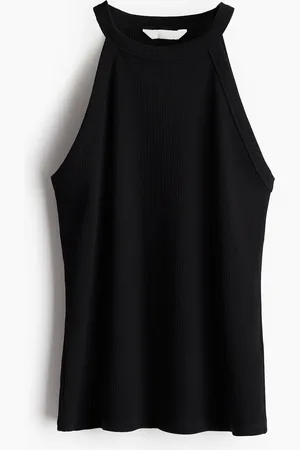 H&M Prążkowany top bez rękawów