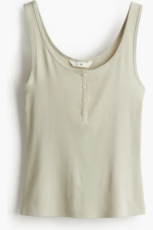 H&M Prążkowany top bez rękawów