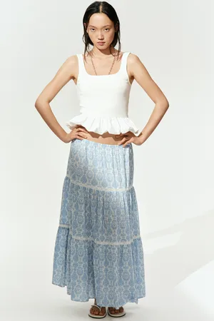 H&M Spódnica maxi z koronkowymi wstawkami