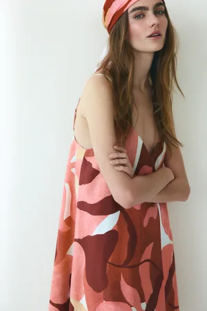 H&M Sukienka mini z domieszką lnu