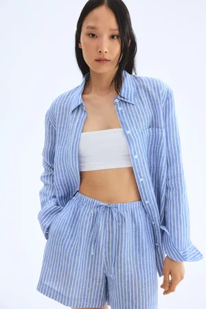 H&M Lniane szorty ze sznurkiem