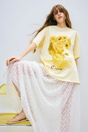 H&M T-shirt oversize z nadrukiem