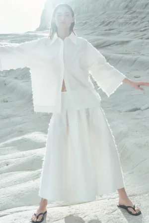 H&M Koszula oversize z frędzlami