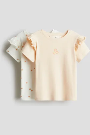 H&M Bawełniany top z falbankami 2-pak
