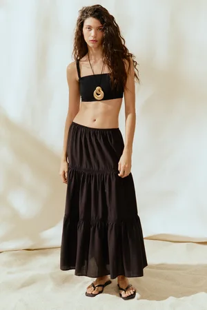 H&M Spódnica maxi z koronkowymi wstawkami