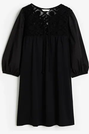 H&M Dżersejowa sukienka z koronką