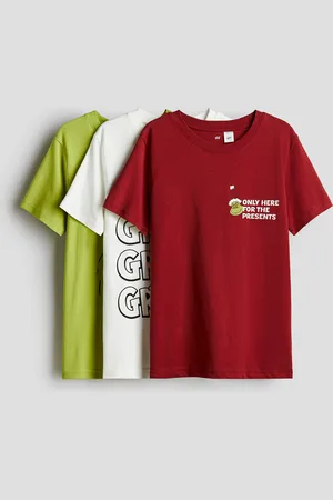 H&M Bawełniany T-shirt z nadrukiem 3-pak