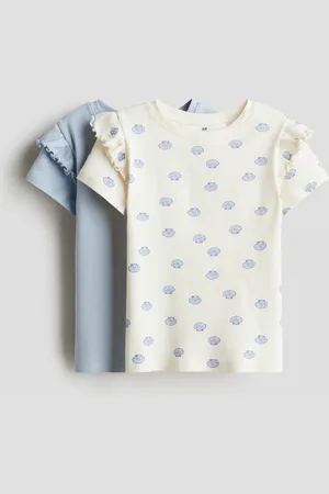 H&M Bawełniany top z falbankami 2-pak