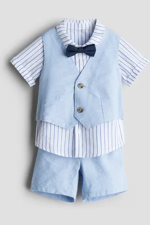 H&M Elegancki komplet z domieszką lnu 4-częściowy