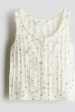 H&M Ażurowy top bez rękawów