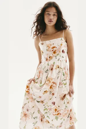 H&M Sukienka midi na ramiączkach