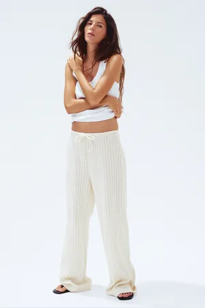 H&M Dzianinowe spodnie w strukturalny splot