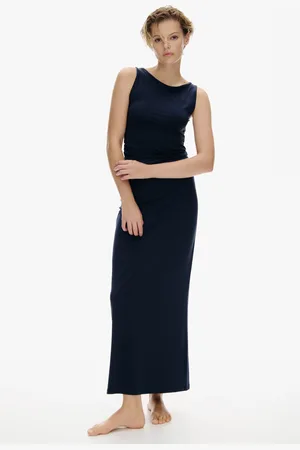 H&M Długa drapowana sukienka bodycon