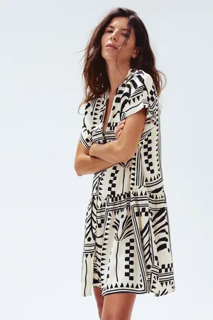 H&M Kreszowana sukienka tunikowa