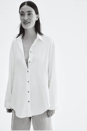 H&M Koszula z domieszką lnu i wiązanymi detalami