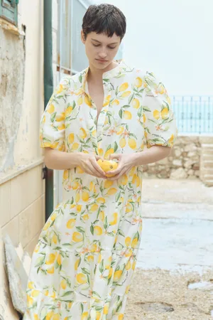 H&M Długa bawełniana sukienka