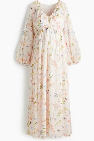 H&M MAMA Sukienka maxi z baloniastym rękawem