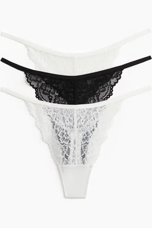 H&M Koronkowe figi tanga thong 3-pak