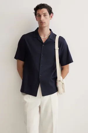 H&M Koszula Regular Fit z domieszką lnu
