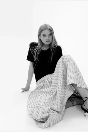 H&M Trapezowa spódnica z popeliny