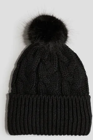 H&M Dzianinowa czapka w warkoczowy splot z pomponem