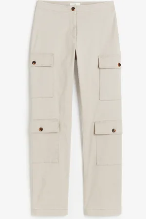 H&M Spodnie cargo z bawełnianego diagonalu