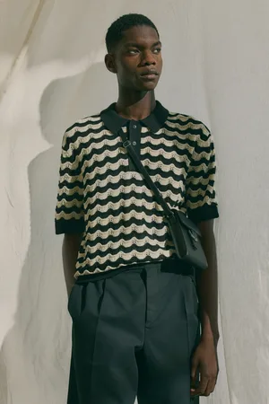 H&M Top polo z ażurowej dzianiny Regular Fit