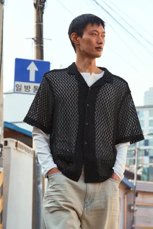 H&M Koszula z otwartymi klapami Loose Fit