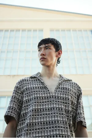 H&M Tweedowy top polo Loose Fit