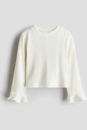 H&M Dżersejowy top z rozszerzanym rękawem
