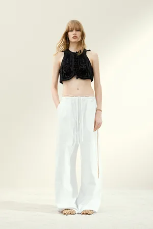 H&M Szerokie spodnie bawełniane