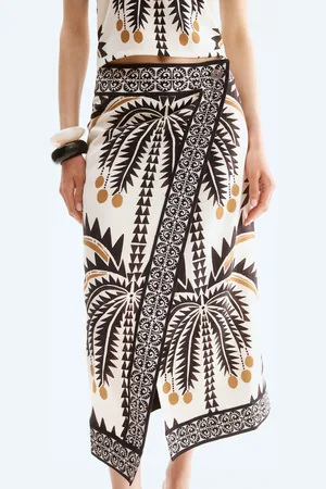 H&M Kopertowa spódnica w nadruki