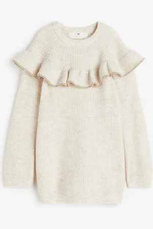 H&M Dzianinowa sukienka z falbanami