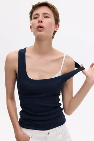 H&M Dopasowany top bez rękawów