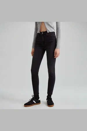 House Czarne jeansy skinny fit mid waist
