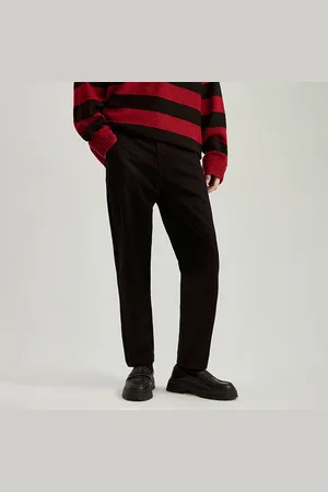 House Gładkie spodnie chino fit czarne