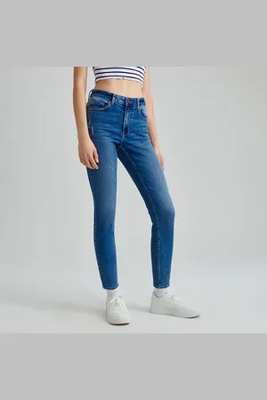 House Niebieskie jeansy skinny fit mid waist