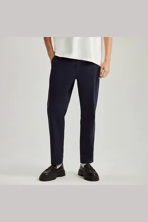 House Gładkie spodnie chino fit granatowe
